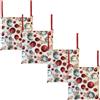 Home Tresor - Cuscini per Sedia Cucina Natalizi, Set Cuscini Sedie Natale, Morbida Imbottitura in Microfibra, Coprisedia Natalizi Reversibili, 40x40 cm, Made in Italy Palle, Set 4 Coprisedia