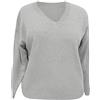 Generico Maglia Donna Anziana Maglione Signora Invernale Maglione pullover con scollo a V in tessuto semplice tinta unita da donna autunno e inverno Top ampio e Maglia Lana Donna Maglione (Grey, L)