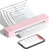 ASprink Stampante Portatile A4 per Viaggio, P831 Bluetooth Piccola per US Letter/A4/B5/A5, Stampante senza Inchiostro per Carta Comune/Carta Termica con 1 Nastri P831 - Rosa