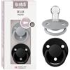 BIBS De Lux Ciuccio confezione da 2 pezzi. Privo di BPA, Tettarella tonda. Silicone, Misura unica, Cloud/Black