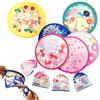 Carykon Ventaglio pieghevole rotondo in stile giapponese per festa di nozze e decorazione personale, set di 4, colore casuale