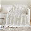 MIULEE Coperta Plaid Coperta Pile Matrimoniale Arredamento Bohémien Coperta Divano e Singolo e Matrimoniale Letto Decorazioni Casa Poltrona 150x200 CM Bianco