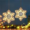 BLOOMWIN Decorazioni Luminose Natalizie Finestre - 2 Pezzi Luci di Natale a LED a Fiocco di Neve - Tenda Luminosa a Batteria Decorazioni Natalizie per la Casa Interno Finestre Porta - 21cm