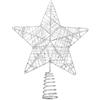 happymas Punta per albero di Natale, punta per albero di Natale e albero di Natale, punta ideale per albero di Natale (argento, 1 x )