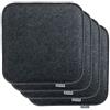 Brandsseller Set di 4 Cuscini in Feltro 35x35x2 cm - Cuscini quadrati e robusti per sedie da interno ed esterno, imbottiti e resistenti - Antracite
