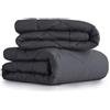 CozyLux Piumino Letto Singolo 4 Stagioni 135x200 cm Microfibra, Set Piumino Estivo 150gsm 135 x 200 + Primaverile/Autunnale 300gsm 200x135 = Piumone Invernale Caldissimo Trapunta 450gsm, Grigio