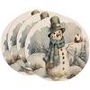 Bseical 4 Pezzi Sottopiatti Natalizi, 35 cm Tovagliette Natalizie Rotonde, Lino Tovagliette Lavabili, Antiscivolo Sottopiatti Natale, Sottopiatto Natalizio Per La Tavola E Decorazioni Natalizie