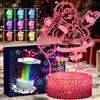 UneedMe Luce notturna 3D per bambini, 16 colori, con interruttore touch, telecomando, adatta come regalo di compleanno, vacanze, camera da letto