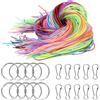 Zanfqvo Scooby DOO 200 nastri - 20 colori Scoubidou con portachiavi e ganci - Nastri per il fai da te per bracciali, portachiavi, collane, corde intrecciate fai da te