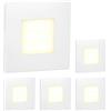 ledscom.de 5 luci LED per scale/faretti da incasso a parete FEX per interni ed esterni, di forma quadrata, 85 x 85 mm, bianco caldo