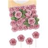 N&T NIETING Fiori artificiali glitterati, 25 pezzi di rose finte fai da te con gambo per bouquet di nozze, centrotavola, festa per bambini, doccia e decorazione per la casa (rosa)