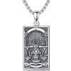 ROMANTICWORK Collana egiziana in argento Sterling 925 Egitto Ankh/Anubis Ciondolo Egiziano Gioielli Regali per Uomo Donna, 25,8 mm x 15,5 mm, Argento sterling
