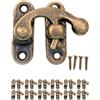 HomeTools.eu Fuxxer® ganci di chiusura anticati, gancio in metallo, design in ferro bronzo, per cassette di vino in stile vintage rustico, 32 x 28 mm, viti incluse, set da 12 pezzi