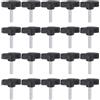 QUARKZMAN 20 Pezzi Manopole Aletta T Viti Testa Zigrinata M5 x 20mm Filettatura Maschio Standard Manopole T Plastica Maniglie Manopole Serraggio Mano Vite Testa Zigrinata, Nero