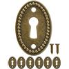FUXXER 6 x Targhe per chiavi antiche, rosette per serrature, design in ottone vintage, 37 x 24 mm