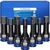 VORXEON 10PCS Set Bussole per Avvitatore a Percussione 1/2, 5mm-19mm, Set di Cacciaviti HEX a Percussione, Set di Chiavi a Bussola Allen in 42CRMO, Adatto per Chiavi Pneumatiche, Riparazioni Auto