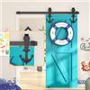 SKYSEN Set completo per porta scorrevole da 183cm, Tipo di ancora scorrevole per sistema di porte scorrevoli con guida a pavimento, guida scorrevole, perfetto per risparmiare spazio per porte interne
