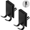 YoHyien 2 Pezzi Gancio Accappatoio Doccia, Ganci Doccia Accappatoio con Pad EVA, Appendi Accappatoio in Acciaio Inossidabile per Box Doccia e Bagno, Adatto a Vetro Senza Cornice 5-10 mm (Nero x 2)