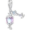Teleye Ciondolo con ciondolo a forma di caramella rosa Ciondolo in argento sterling 925 adatto per collana con bracciale Pandora, SCC2640