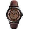 Fossil Orologio Townsman da uomo, Movimento automatico a tre lancette con cinturino in acciaio inossidabile o in pelle, Marrone Moka, 44 mm