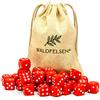 Waldfelsen 6, 12, 20, 30 o 50 dadi di alta qualità, dimensioni standard 16 mm, dadi acrilici, dadi da gioco, 6 lati, set di accessori da gioco con sacchetto di stoffa (rosso, 30 pezzi)