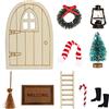 JOKILY Set di Accessori per Porta del Gnomo - 10 Pezzi in Miniatura per Casa delle Bambole, Decorazioni Natalizie Fai da Te