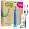 GUM Playbrush KIDS 3+ spazzolino elettrico | app di gioco interattiva | 2 modalità di spazzolamento | setole extra morbide | batteria a 8 settimane | 1x spazzolino ricaricabile | 2 testine extra | Blu
