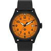 Timex Orologio da uomo Expedition North da 43 mm, cinturino ecologico marrone in due pezzi a sgancio rapido, quadrante arancione, cassa marrone TW2W23700