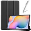 Artfeel Cover per Samsung Galaxy Galaxy Tab S6 Lite 2020 10.4 P610/P615,Sottile Leggero Pelle Smart Supporto Custodia con Auto Sveglia/Sonno,Slim Flip Folio Magnetico Tablet Caso,Nero