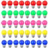 V-TOO Confezione da 40 Lampadine Colorate LED E27, 3W, 240Lumen, Lampade LED colorate per Casa Matrimoni Halloween Natale Albero Feste Fata Atmosfera e Illuminazione, Rosso Giallo Blu Verde Rosa