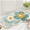 Trlyane Tappeto Bagno, Tappeto Bagno Antiscivolo, Tappeti Bagno Shaggy Tappetino Bagno Lavabile in Lavatrice per Vasca, Doccia e Bagno (Fiori gemelli, 50x80cm)