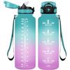 Vikaster VK-TY-SDXZG-1500ML-JB-Green-Powder-VC, Palestra, Senza BPA, Borracce con Cannuccia Adatto per Sport, Fitness, Trekking, Ufficio, Outdoor Unisex-Youth, Verde-Rosa 1500ml