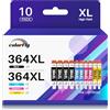 colorfly 364XL Cartucce Compatibili per HP 364XL 364 XL per Photosmart 5520 5510 6510 6520 7520 Deskjet 3520 3070A Officejet 4620 4622 (4 Nero 2 Ciano 2 Magenta 2 Giallo,10-Pezzi)