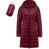 Generic Giacca trapuntata lunga da donna con cappuccio rimovibile, piumino invernale trapuntato, calda giacca per le mezze stagioni, elegante cappotto per il tempo libero, giacca invernale da donna, Vino A, L