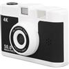 Goshyda Fotocamera Digitale, Schermo IPS 4K HD da 2,4 Pollici Fotocamera Digitale con Zoom Digitale 16X da 50 MP, Fotocamera Compatta con Messa a Fuoco Automatica Anti-Vibrazione per