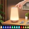 HOOMOOZ Lampada da Comodino, Luce Notturna LED senza Fili, Abat Jour con Touch Dimmerabile e Telecomando, 13 Colori RGB, 5 Luminosità, USB Ricaricabile, per Camera da Letto, Soggiorno, Bar, Ristorante