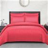 Pamposh Set copripiumino super king a righe in raso, set di biancheria da letto con copripiumino di prima qualità alberghiera, biancheria da letto in microfibra morbidissima e ipoallergenica