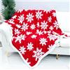 volumoon Coperta Natalizia per Divano, 130 x 160 cm Leggero Coperte Flanella di Natale, Coperta Soffice e Confortevole per Divano, Letto, Adulto, Rossa