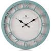 Lafocuse 30cm Orologio da Parete Numeri 3D Design Vintage, Silenzioso Rustico Retro Orologio Verde, Shabby Chic Decorativo senza Ticchettio per Cucina Soggiorno Camera da Letto