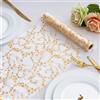 BonBotimen Runner da Tavola Natalizio Bianco con Decorazione A Stella Scintillante in Oro, Runner da Tavola in Rete Sottile per Matrimonio, per Festa di Compleanno, Decorazione A Vaso 28x275 cm