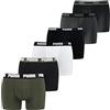PUMA Boxer da uomo, confezione da 6 pezzi, Basic Boxer, cotone elasticizzato, Everyday, Verde/Nero/Bianco/Grigio, M