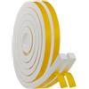 SHSMPXOY Nastro Autoadesivo in Schiuma Guarnizione Finestra Adesiva Isolamento Acustico Porta 12x12mm Striscia di Schiuma per Anti Freddo, Isolamento Acustico, Anti-Collisione (2M x 2Rotoli)