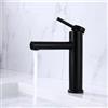 VOLTIX Rubinetto Bagno Lavabo, Miscelatore Monocomando per Lavabo con Acqua Calda e Fredda Regolabile, Rubinetto per Lavandino Cromato, Design Moderno e Resistente (Nero)
