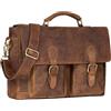 STILORD "Owen" Borsa Lavoro Porta PC Pelle Vintage Satchel Bag Cartella per Laptop 15,6 Pollici Borsa Insegnate Ventiquattrore Portadocumenti in Cuoio Colore:torino - marrone