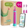 GUM Playbrush KIDS 3+ spazzolino elettrico | app di gioco interattiva | 2 modalità di spazzolamento | setole extra morbide | batteria 8 settimane | 1x spazzolino ricaricabile | 2 testine extra | Rosa