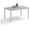 REDÒKASA Tavolo da pranzo allungabile 130x80 modello GIOTTO MADE IN ITALY con allunga laterale 40 cm per sala da pranzo, cucina e soggiorno, design moderno (Cemento - Gambe Bianche)