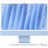 Apple iMac 24Retina Display 4,5K, Chip M4 con CPU 10‑core, GPU 16GB, 512GB SSD, Blu [MWV33T/A]