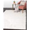 Unique Loom Solo Solid Shag Collection - Tappeto moderno in peluche, colore: bianco neve (155 x 245)
