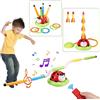 Kssvzz 3 in 1 Giochi da Esterno, Giocattolo a Razzo, Gioco Lancio Anelli, Musical Jump Challenge Fitness Gioco Famiglia Giochi di Natale All'aperto per Bambini di 3 4 5 6 7 8 9 Anni