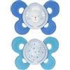 CHICCO Succhietto Chicco Physio Comfort Night Silicone 2pz Blu Celeste 16-36m